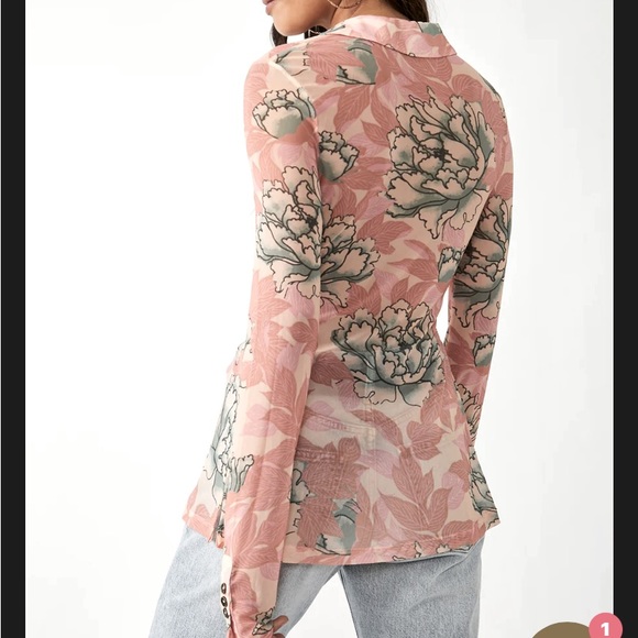 🆕Free People Semi-Sheer Blouse - Picture 14 of 14